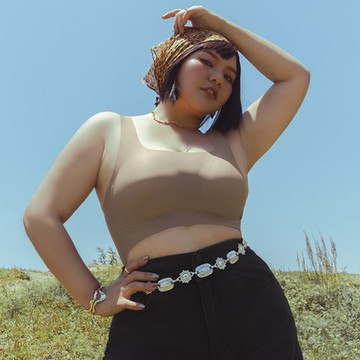 Pobra.無痕零著感U領舒適寬肩內衣 中大尺碼上衣