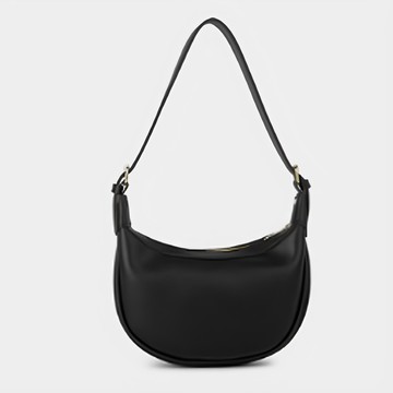 PINKBAG 半月霍伯肩背斜背包 + 兩用背帶組  黑色  23x15x7公分