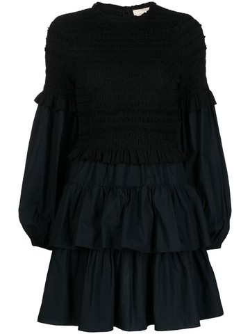 Ulla Johnson - Nadia ruffle-hem dress - women - Cotton - 2 - Black