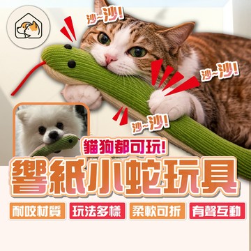 【有聲互動👍】響紙小蛇貓玩具 逗貓棒 貓咪響紙玩具 青蛇逗貓棒 寵物發聲玩具 毛絨小蛇 狗狗玩具 磨牙玩具 寵物玩具