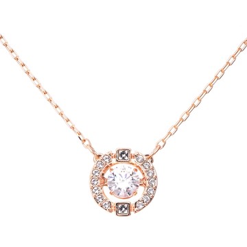 SWAROVSKI施華洛世奇 Sparkling Dance玫瑰金水晶項鍊