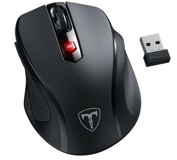 【現貨】HOTWEEMS無線滑鼠人體工學光速 適用於PC Mac Chromebook - 黑