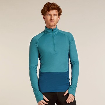 【紐西蘭icebreaker】男 ZoneKnit™ 網眼透氣半開襟長袖上衣-200