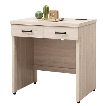 【Hampton 漢汀堡】西拉斯鋼刷白2.6尺二抽書桌-附USB+插座兩用座孔