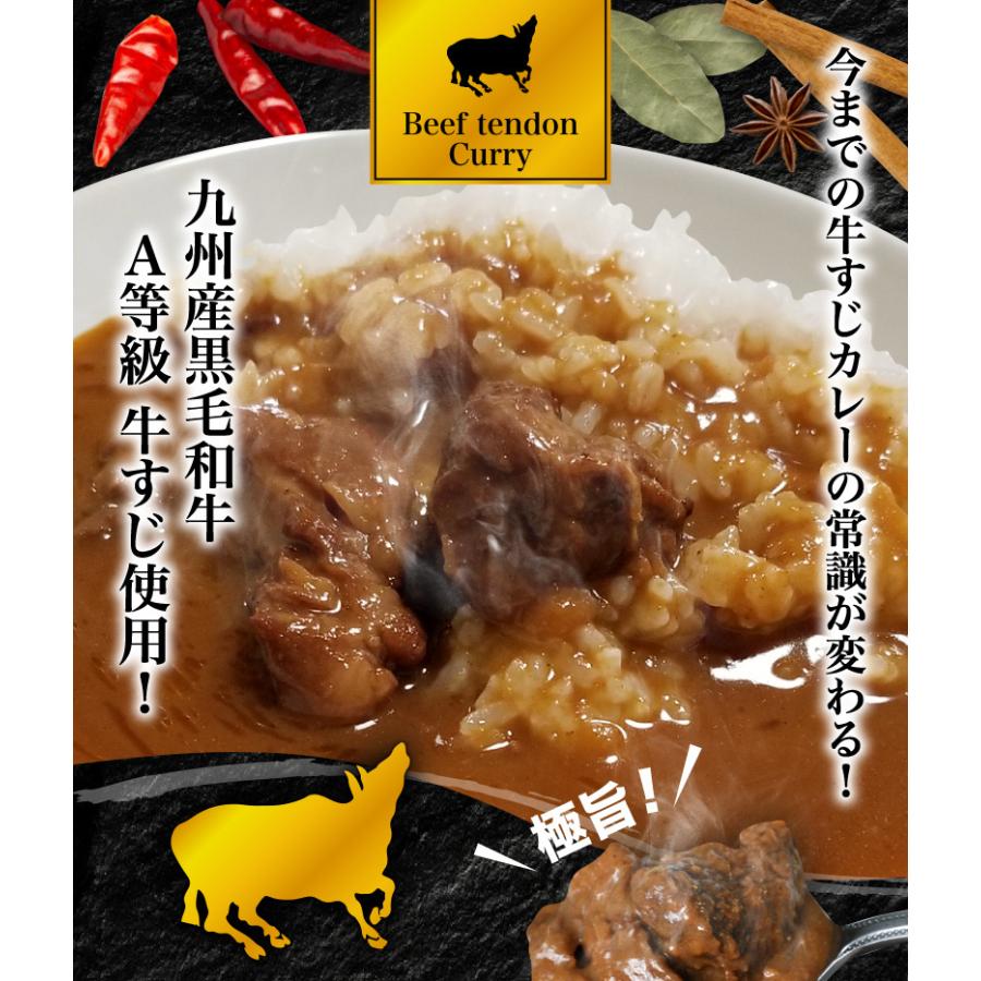 極旨牛すじカレー 4食 九州産黒毛和牛 A等級牛すじ使用 本格カレールー 自然素材 独自ブレンド 湯煎 簡単調理 時短 メール便送料無料