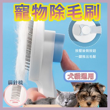 【AOYI奧藝】台灣現貨(免運) 寵物除毛按摩梳｜ 不銹鋼針梳｜ 一鍵清理｜ 按摩止癢