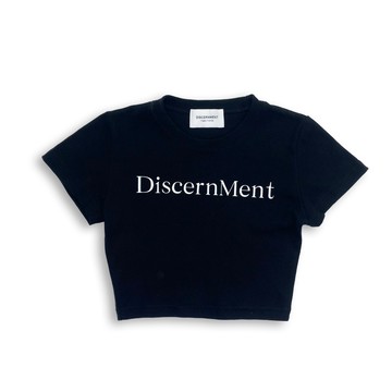 [HORMES](DCM2310)DISCERNMENT 文字 短版 顯胸 顯瘦 彈性 似 Matin Kim
