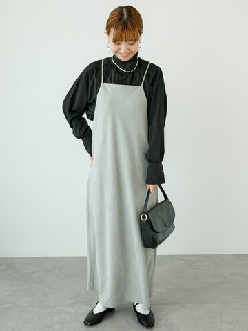 緞面吊帶連身洋裝(FD34L0H0280) - Lugnoncure