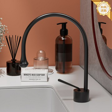 【天鵝頸美學】全銅水龍頭 面盆龍頭 洗臉盆龍頭 冷熱水龍頭 臺上盆龍頭 臺下盆龍頭 加高設計 白色水滴造型 360度旋轉 浴室升級首選