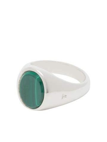 Tom Wood - Lizzie signet ring - women - Rhodium Plated Sterling Silver - 52
