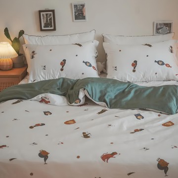 棉床本舖 台灣製100%天絲床包組 Sophia Ji聯名款  床包 + 枕套 2個  雙人(186 X 150cm)  星際喵子