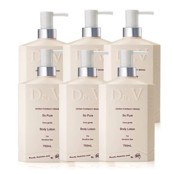 【澳洲 Dr. V】專業級配方-純淨溫和身體乳液(6入組 750ml/瓶)