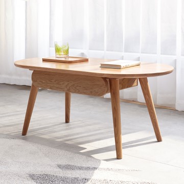 hoi!源氏木語柏林橡木1M圓弧抽屜茶几 Y83J44-原木色