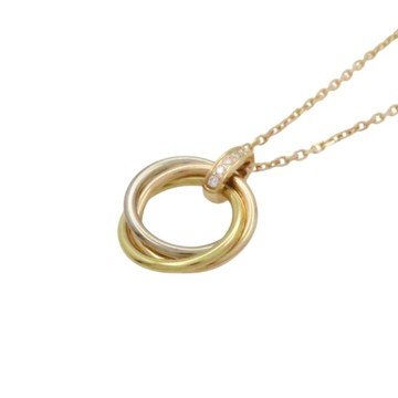 Cartier 卡地亞 750TG 三色金 Trinity 鑽石墜飾 項鏈 【二手名牌BRAND OFF】