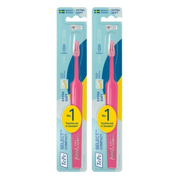 TePe 緹碧 全效軟毛牙刷纖細刷頭 圓弧形刷毛 錐形刷頭 適合幼童  1入  2支