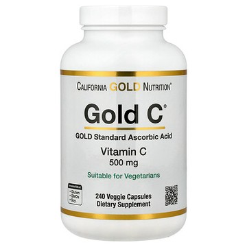 California Gold Nutrition, Gold C™，USP 級維生素 C，500 毫克，240 粒素食膠囊