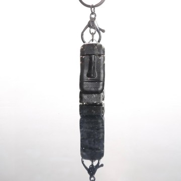 【客製化禮物】黑曜石摩艾能量鑰匙圈吊飾--聖誕飾品奧根塔避邪