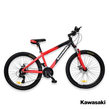 Kawasaki 26吋24速SHIMANO雙碟煞鋁合金避震登山車