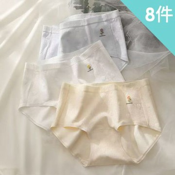 【enac 依奈川】一朵小花少女中腰內褲/性感內褲/女內褲/無痕內褲(超值8件組-顏色隨機)