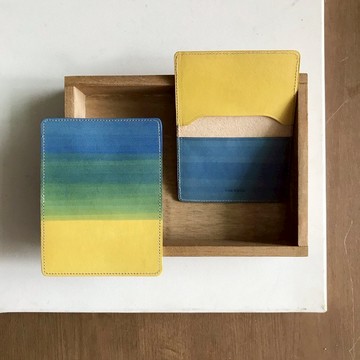 信用卡夾_超薄極簡版_暖黃漸層天空藍_Card holder