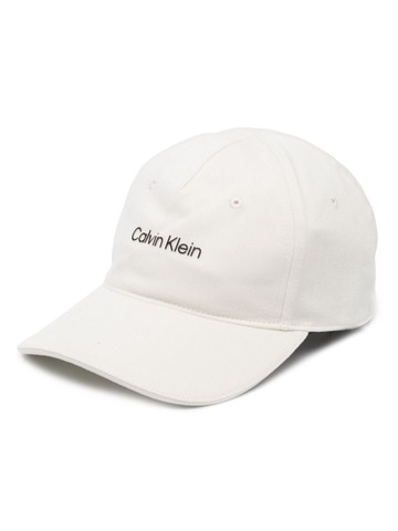 Calvin Klein - logo-print cotton cap - men - Cotton - One Size - White
