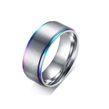 《316小舖》【C585】(優質316鈦鋼戒指-雙線彩色戒指/彩色戒指/日韓流行/彩戒/男戒/寬戒/銀戒/男生禮物)