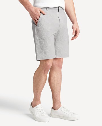 Kenneth Cole | Printed Performance Seersucker Short in Grey, Size: 36