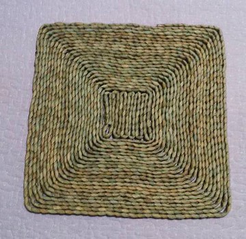 方形草編杯墊餐墊茶壺碗隔熱墊非藤編裝飾背景外貿坐墊