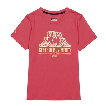 KAPPA義大利女吸濕排汗圓領衫 紅 台灣製 31184DW705