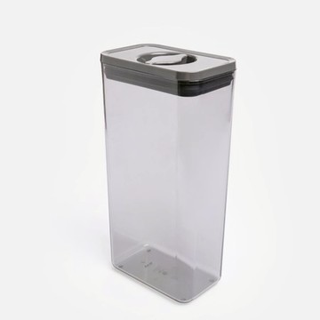 旋鈕式防潮PET密封罐4.1L 長形透黑