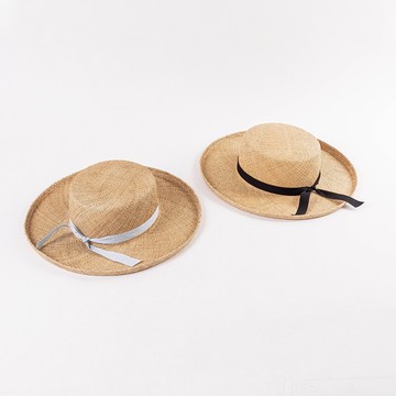 現貨+預購 渡假草帽防曬遮陽帽編織帽大帽簷-平頂翹邊織帶裝飾女帽子4色74bw21【獨家進口】【米蘭精品】