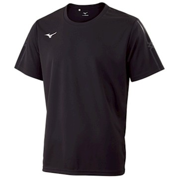 MIZUNO 美津濃 短袖上衣 男 訓練 慢跑 吸濕排汗 黑 32TAC01009