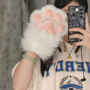 🔥臺灣出🔥可愛毛絨獸爪手套女軟萌少女心 cosplay 道具會吱吱叫獸爪玩偶