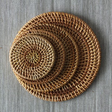 越南云南手工編織騰墊茶杯墊隔熱墊紫砂壺墊養壺墊絲瓜絡茶具