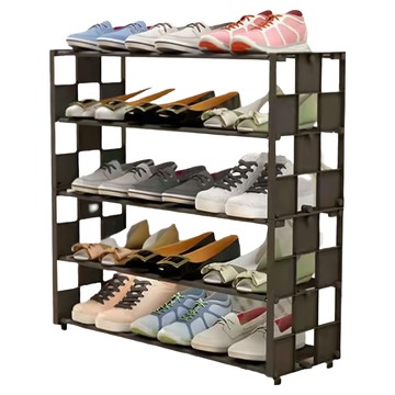 京太陽 5層簡約款網格鞋櫃 60x21x65cm  黑色  1個