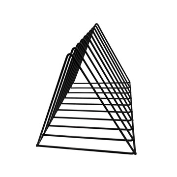 黑膠唱片支架 金屬支架 9槽金屬展示架 三角形桌面雜誌收納架 LP唱片整理器
