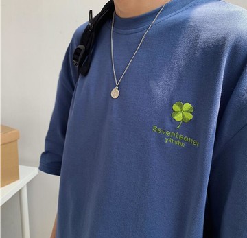 FINDSENSE X  韓國 男 寬鬆短袖上衣薄款個性 短袖夏季 圓領繡花 寬鬆透氣T恤