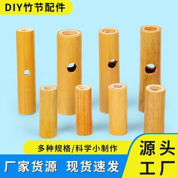 台灣出貨 手工DIY 科學實驗小竹節九節DIY竹節人兒童手工製品竹編帶孔竹節材料套裝 科學實驗