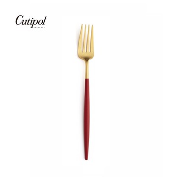 葡萄牙Cutipol GOA系列18.5cm點心叉 (紅金)