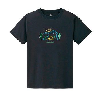 【【蘋果戶外】】mont-bell 2104750 DKNV 深海軍藍【兒童款】PEAR SKIN COTTON T 短T 棉T 防曬 山晨