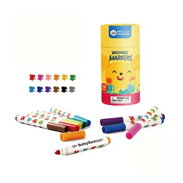 【JarMelo 原創美玩】兒童可水洗彩色筆(12色)