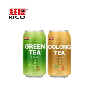 【紅牌】冰釀綠茶/高山烏龍茶飲料340mlx24罐/箱
