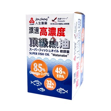 人生製藥 渡邊高濃度頂級魚油軟膠囊 60粒/瓶