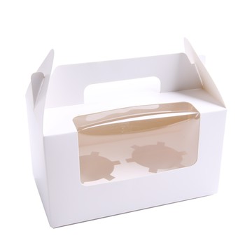 宅商人 2入瑪芬盒與瑪芬模具包裝盒組  50套  白色