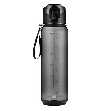 QLZHS Tritan材質運動健身水壺 大容量/隨行杯/彈蓋水杯/直飲水壺/運動冷水壺/環保杯  1個  黑色  700ml