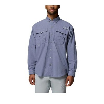 【Columbia 哥倫比亞】男款-防曬UPF50長袖襯衫-Bahama II L/S Shirt-紫灰色(UFM70480PG/KS)