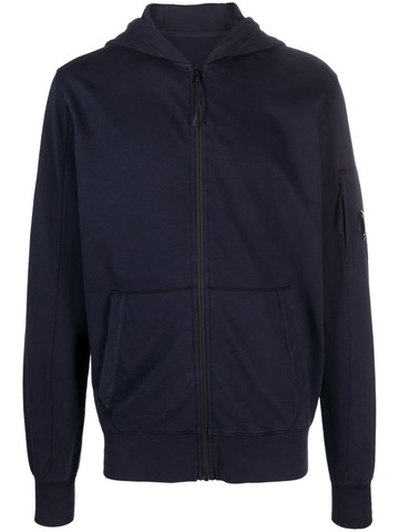 C.P. Company - Lens-patch zip-fastening hoodie - men - Cotton - XL - Blue
