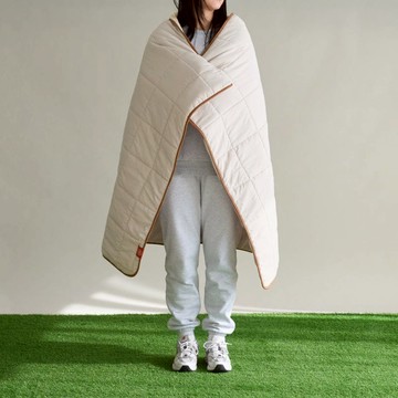 【預購】【加長型】防塵隨行保暖披肩毯 藍