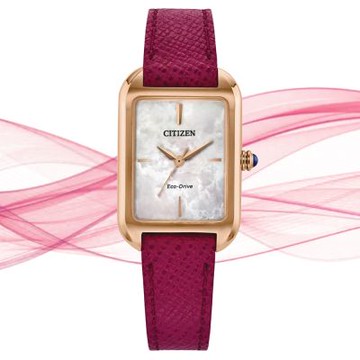 CITIZEN 星辰 LADYS 光動能 日系簡約 方形女錶 手錶 送禮 禮物 推薦 EM1193-08D