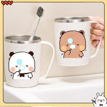 台灣出貨 布布一二漱口杯 一二布布情侶漱口杯 不鏽鋼刷牙杯 漱口杯 304不鏽鋼牙刷杯 卡通高顏值情侶洗漱杯子 刷牙杯